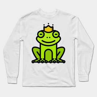 Frog Toad King Crown Lime Green Long Sleeve T-Shirt